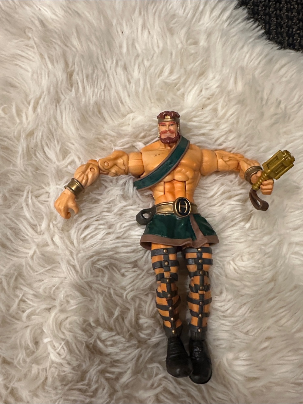 Gladiator Action Figure in Green Tunic and Brown Straps